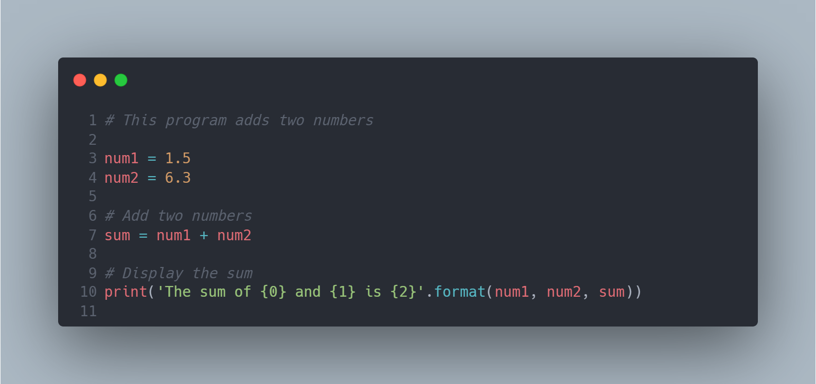 Add Two Numbers Program